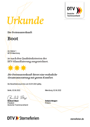 Auszeichnung Ferienwohnung am Bodensee