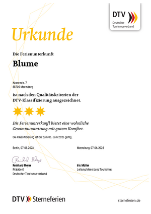 Auszeichnung Ferienwohnung am Bodensee
